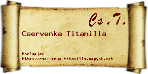 Cservenka Titanilla névjegykártya